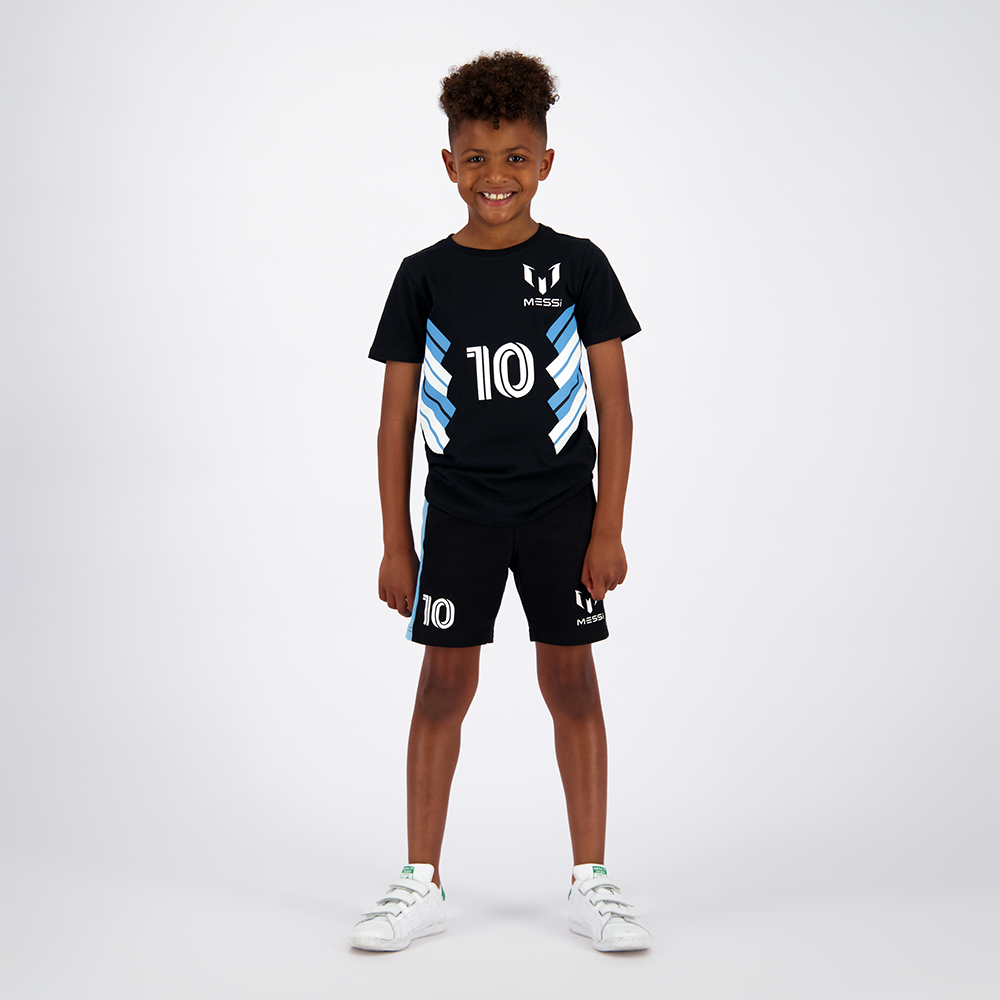 Polera Manga Corta Niño 10 Negro Messi